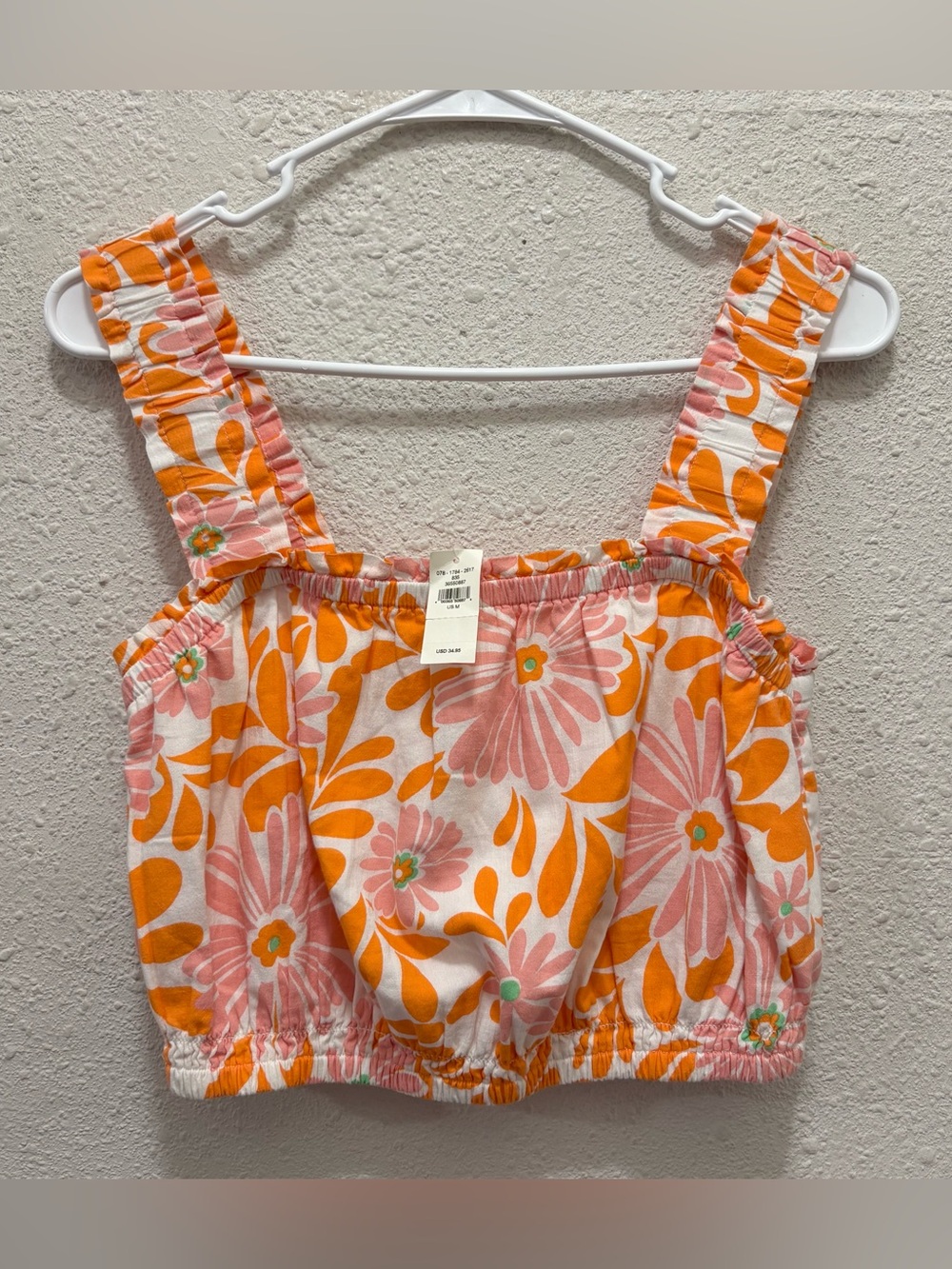 Aerie Orange and Pink Floral Tank Top NWT M